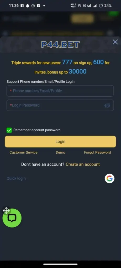 P44 Bet Game Login