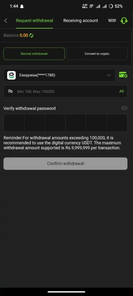 JJwin Game withdraw