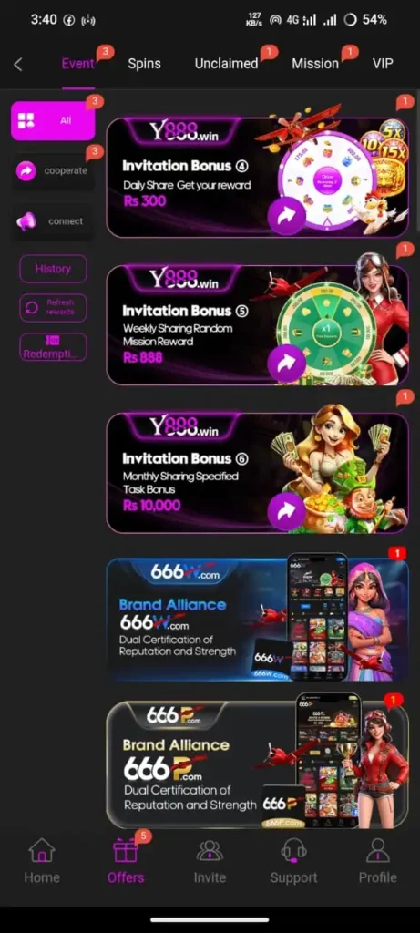 Y888 Game Bonuses